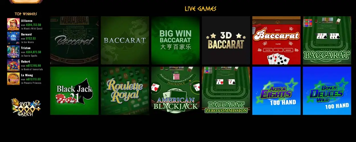 Cleopatra Casino - live games for AU