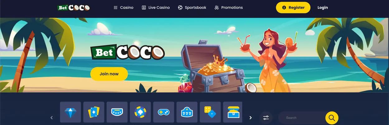 Betcoco Casino - online casino for Australian players.